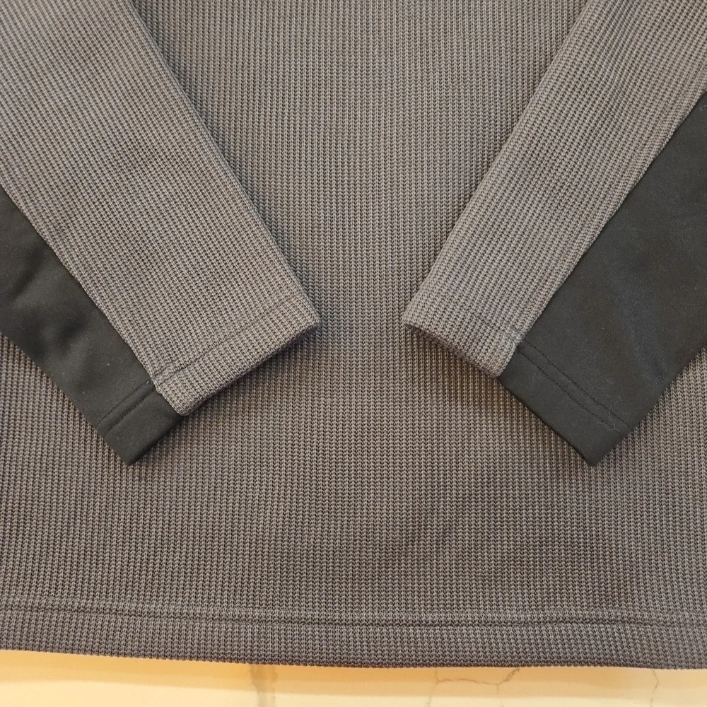 Spyder Soft Shell 1/4 Zip Fleece Pullover Sweater Jacket Mens Size XL Black Gray
